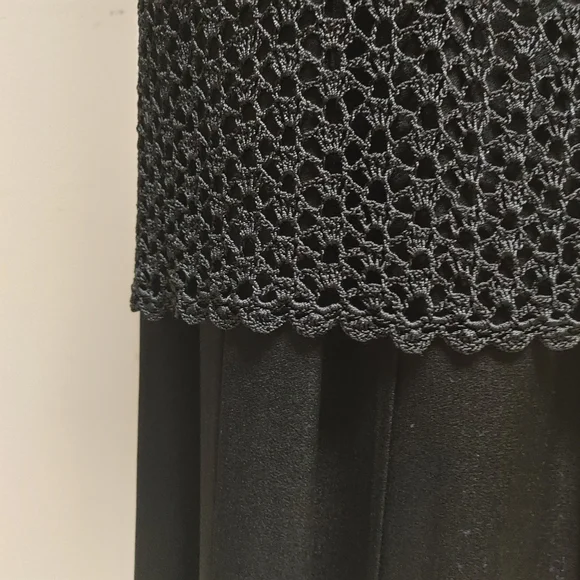 VTG Something! Oscar De la Renta Black Satin Maxi Skirt XXS-XS